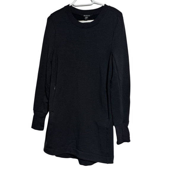 Athleta Sweatshirt Dress Zippered Pockets Black Size Small - Picture 1 of 15
